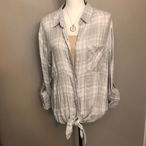 Soft Plaid Top - EUC - XL